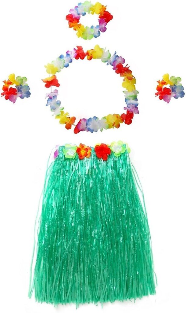 CISMARK Elastic Hawaiian Hula Dancer Grass Skirt