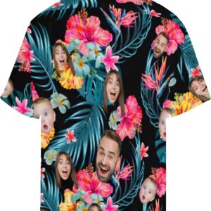 Custom Hawaiian Shirt with Face for Men Personalized Photo Funny Hawaiian Shirts Short Sleeve Beach Fruits Floral Review