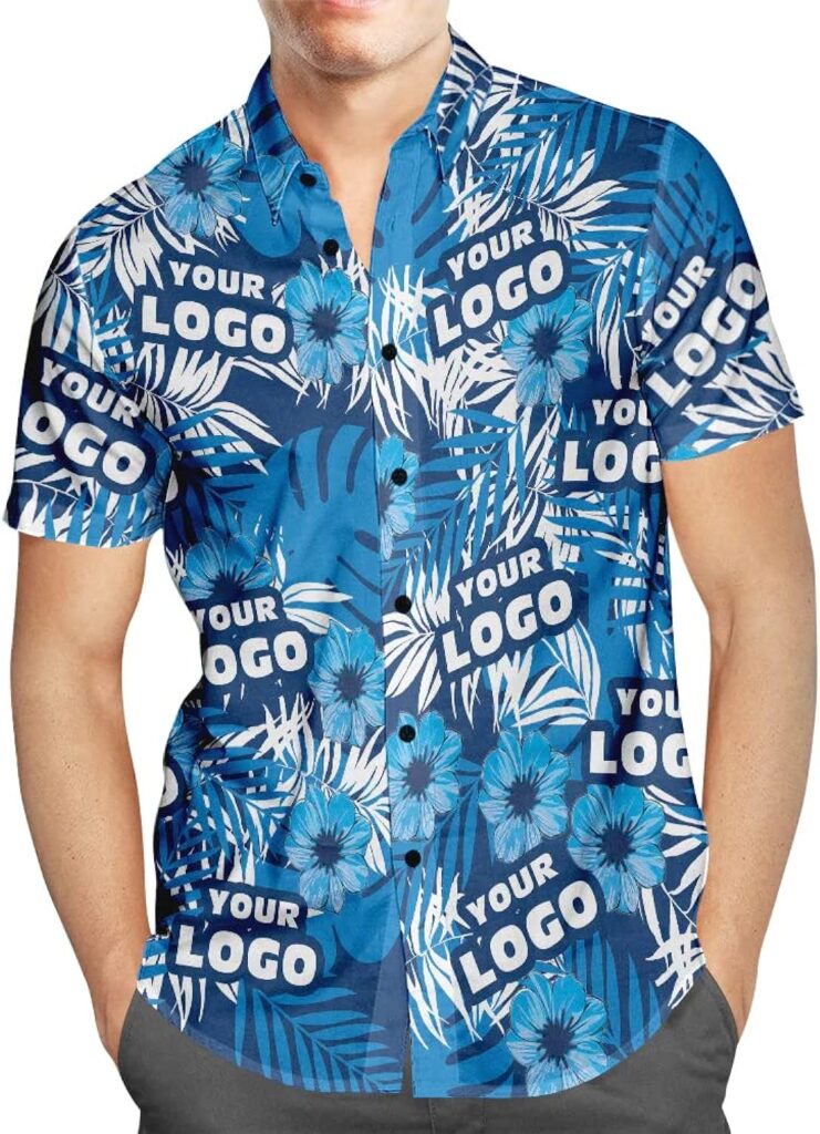 Custom Hawaiian Shirts with Logo - Custom Face Hawaiian Shirt for Summer Beach Party, Gift for Matching Shirt Team, Company