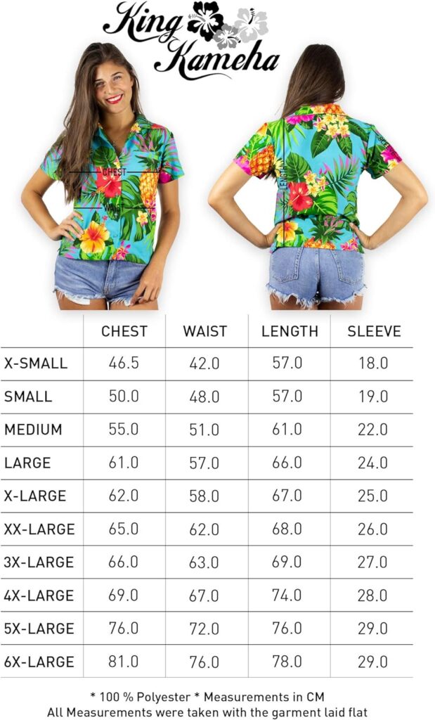 Funky Casual Hawaiian Blouse Shirt for Women Front Pocket Button Down Very Loud Shortsleeve Small Flower Print