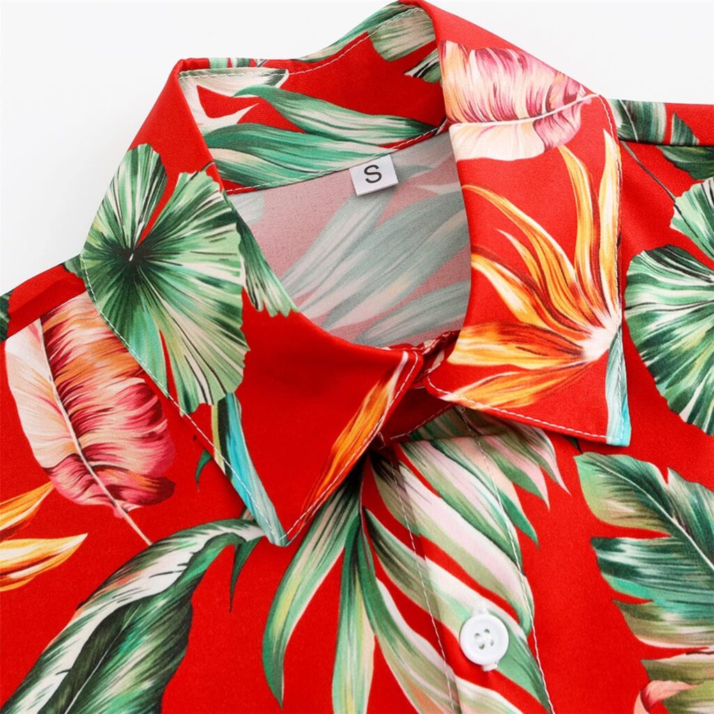 Funky Hawaiian Shirt for Men Palm Beach Shirts Tropical Vacation Shirts