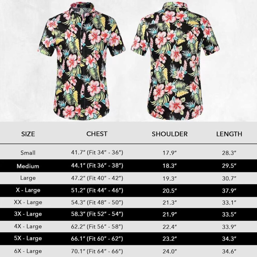 Hawaiian Shirt for Men, Beach Shirts for Men, Tropical Shirts Short Sleeve Floral Casual Button Down