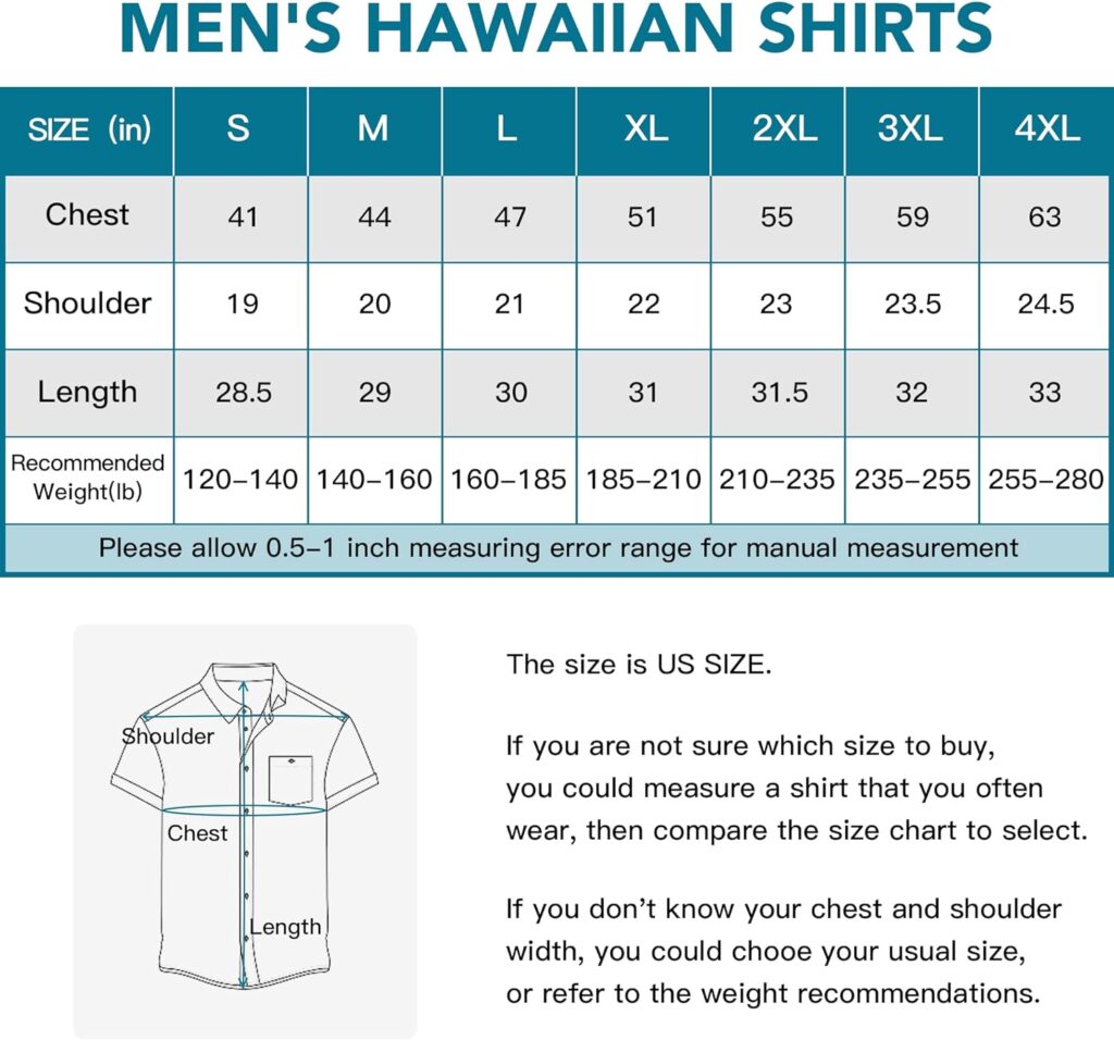 Mens Hawaiian Aloha Shirts with Packets Floral Tropical Beach Casual Button Down