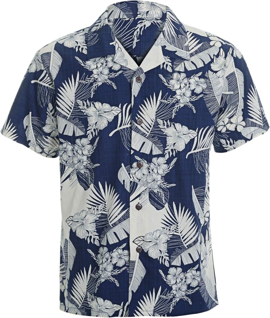 Mens Hawaiian Shirt Regular Fit Hawaiian Shirts for Men with Quick to Dry Effect