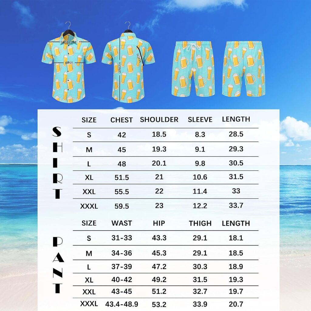 Mens Hawaiian Shirts and Shorts Set Funny Hawaiian Shirts for Men Beach Outfits Sets with Bucket Hats