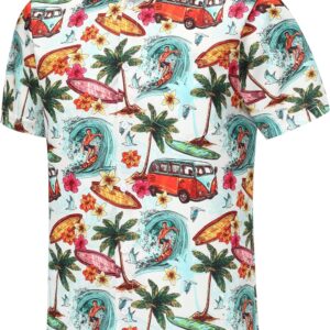 Short Sleeves Tropical Floral Casual Button Down Holiday Beach Shirts Review